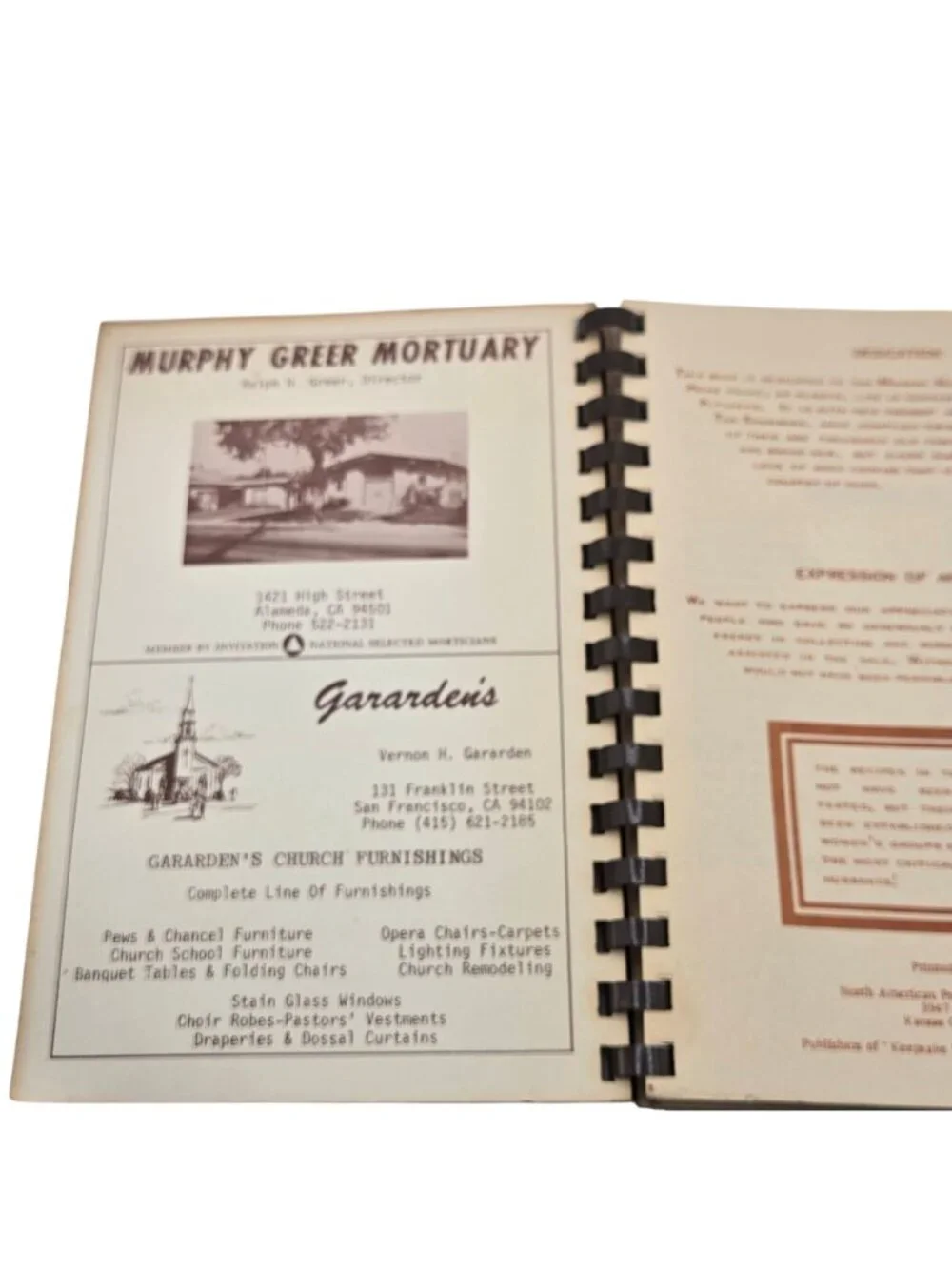 Heavenly Dishes Cookbook Calvary Christian Center Alameda California Vintage